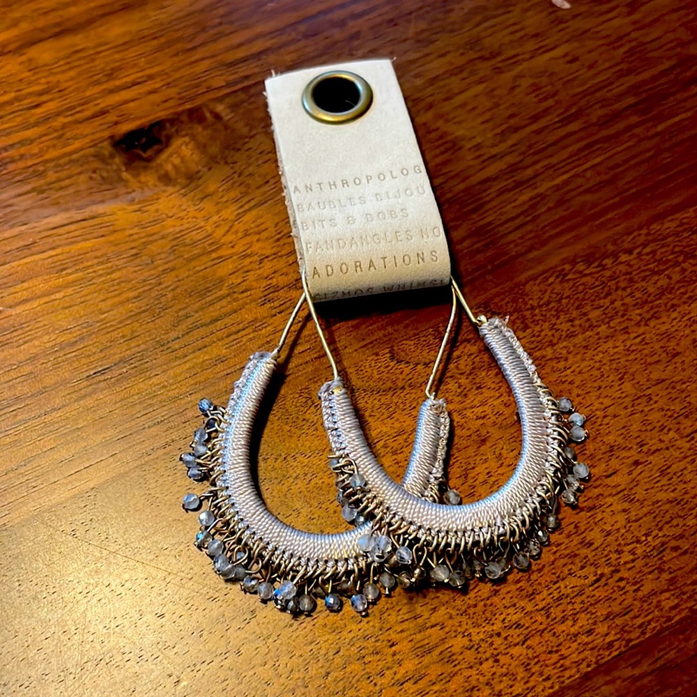 Anthropologie beaded hoop earrings